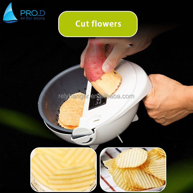 Multi functional kitchen drain basket vegetable cutter, potato shredded vegetable cutter dicer