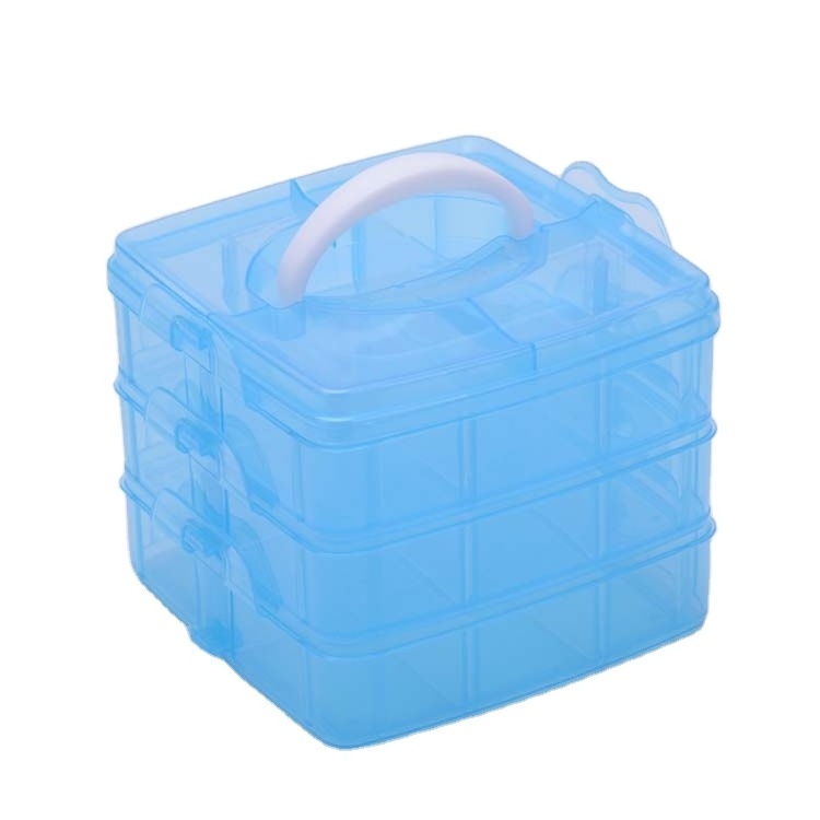 Wholesale Multi-functional Small Three-layer Plastic Jewelry Home Storage 18 Boxes Makeup Box Socks Organizer For Drawer