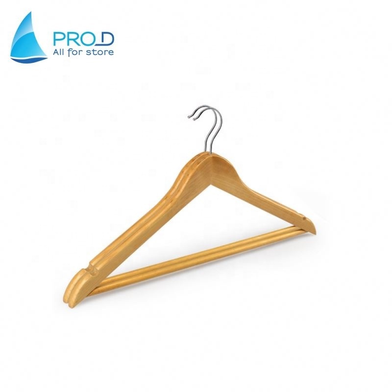 High quality clothing store customized wood hanger for garment ,Wooden non-slip hanger, hotel home drying rack