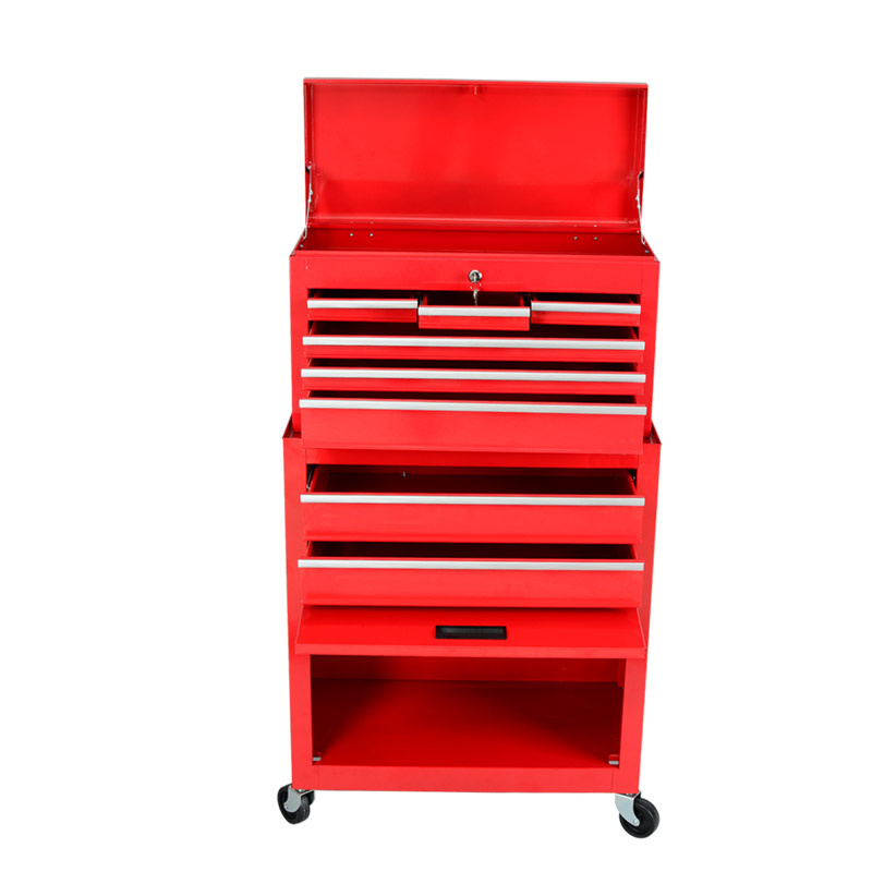 2 in 1 Metal Tool Trolley Cabinet Combination Heavy Lockable Duty Tool Box