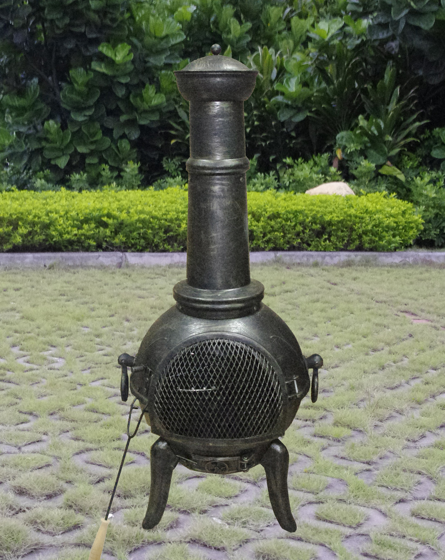 Charcoal Cast Iron Wood Burning antique outdoor chimney Heater Fire Chimenea