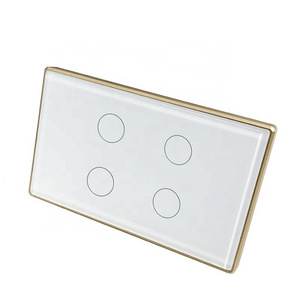 Metal frame 4 gang wall switches wifi smart switch