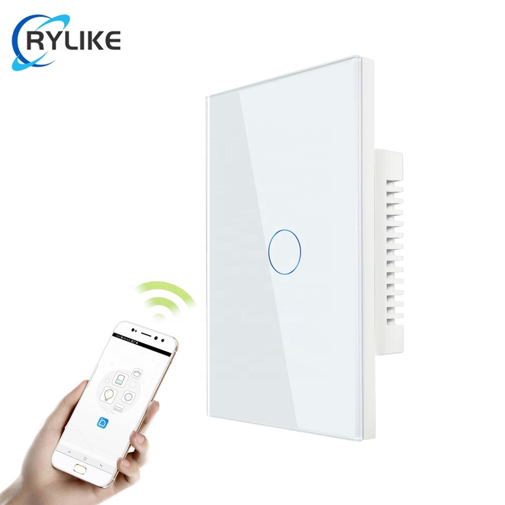 Tuya WiFi Switch Smart Touch 2 Gang Glass Panel WiFi Controlled Light Switch US AU Standard SAA Approval Smart Wifi Switch