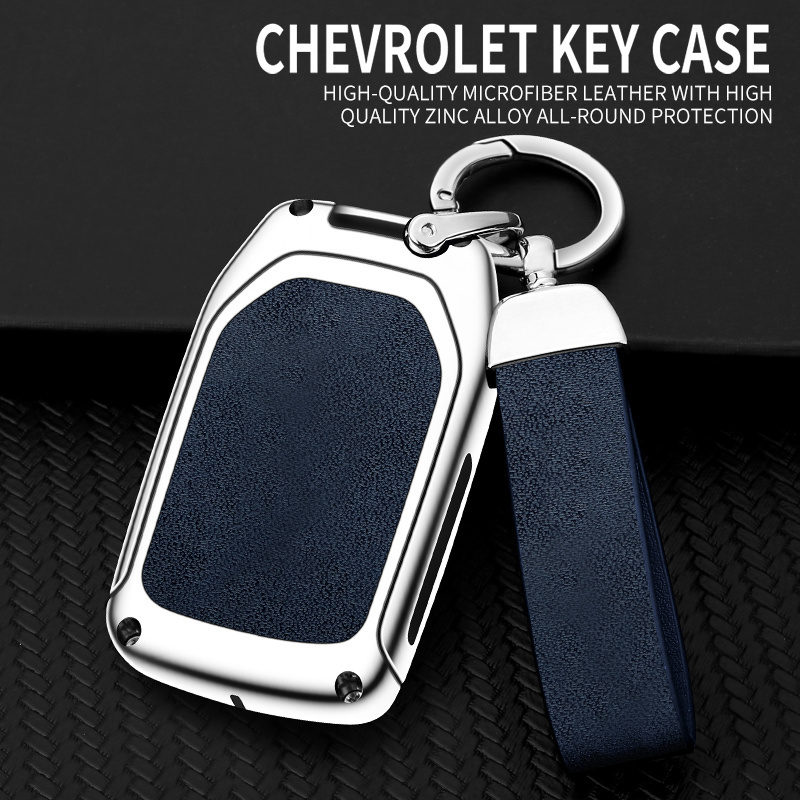 Metal Leather 3 4 5 6 Buttons Car Logo Key Cover Case For Chevrolet 2015 2016 Gmc Yukon Suburban Tahoe Auto Accessories