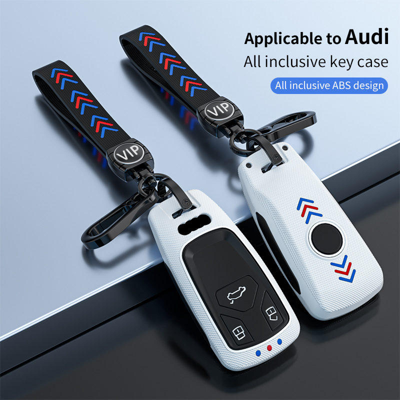 New ABS+Silica Gel Car Logo Key Case Fob For Audi A1 A4 A5 A6 Q3 Q5 Q7 TT TTS S7 C7 B9 8V 8S Keyless Protector Accessories