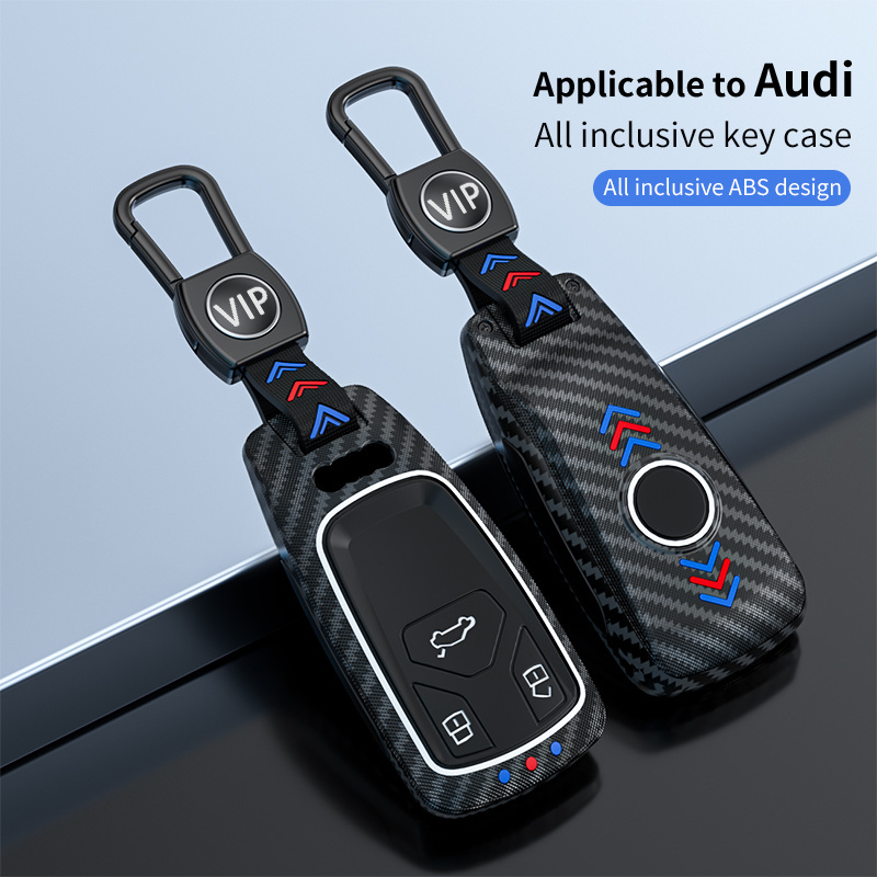 New ABS+Silica Gel Car Logo Key Case Fob For Audi A1 A4 A5 A6 Q3 Q5 Q7 TT TTS S7 C7 B9 8V 8S Keyless Protector Accessories