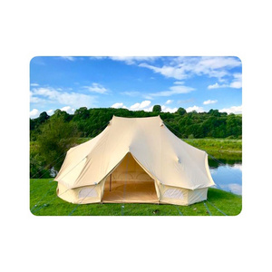 Hot-selling Double Top Poles 6M waterproof Luxury Glamping Wedding Tent Canvas Emperor Bell Tent Party Tent