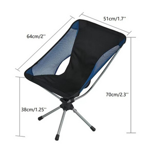 Outdoor Furniture 360 Degree Camping Swivel Folding Chair Outdoor Portable Leisure Durable Beach Chairs Field Fishing Moon Chair