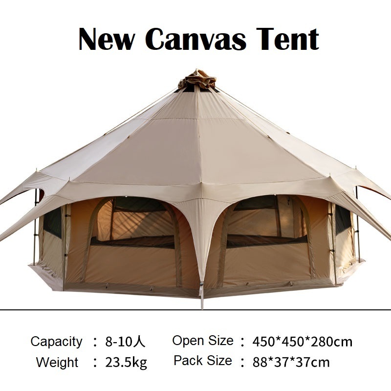 Remaco Canvas Tent Family Camping Zipped Removable Floor 16.4ft*High 9.2ft Bell Tent with Stove Jack