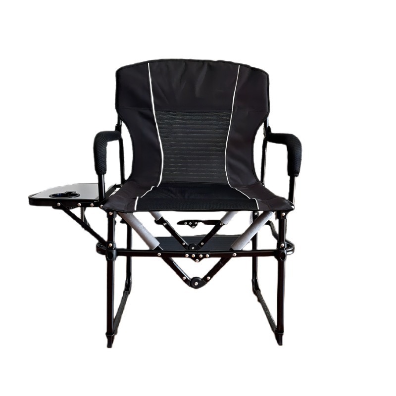 2023 New Design Wholesale 600D Oxford Outdoor Relax Steel Portable Lawn Director Folding Camping Chair With Side Table