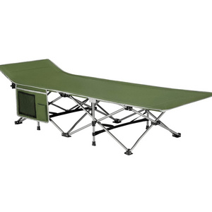 Wholesale Heavy Duty Camp Folding Camping Cot for Adults W/Carry Bag, Portable Sleeping Cot For Camp Office Use W/Pockets