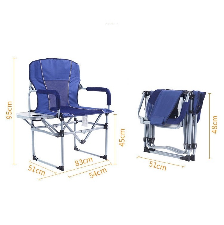 Lightweight Portable Chair with Cup Holder Steel Outdoor Chair Oversized Lawn Chair for for Outdoor Camping, Capacity 350 lbs