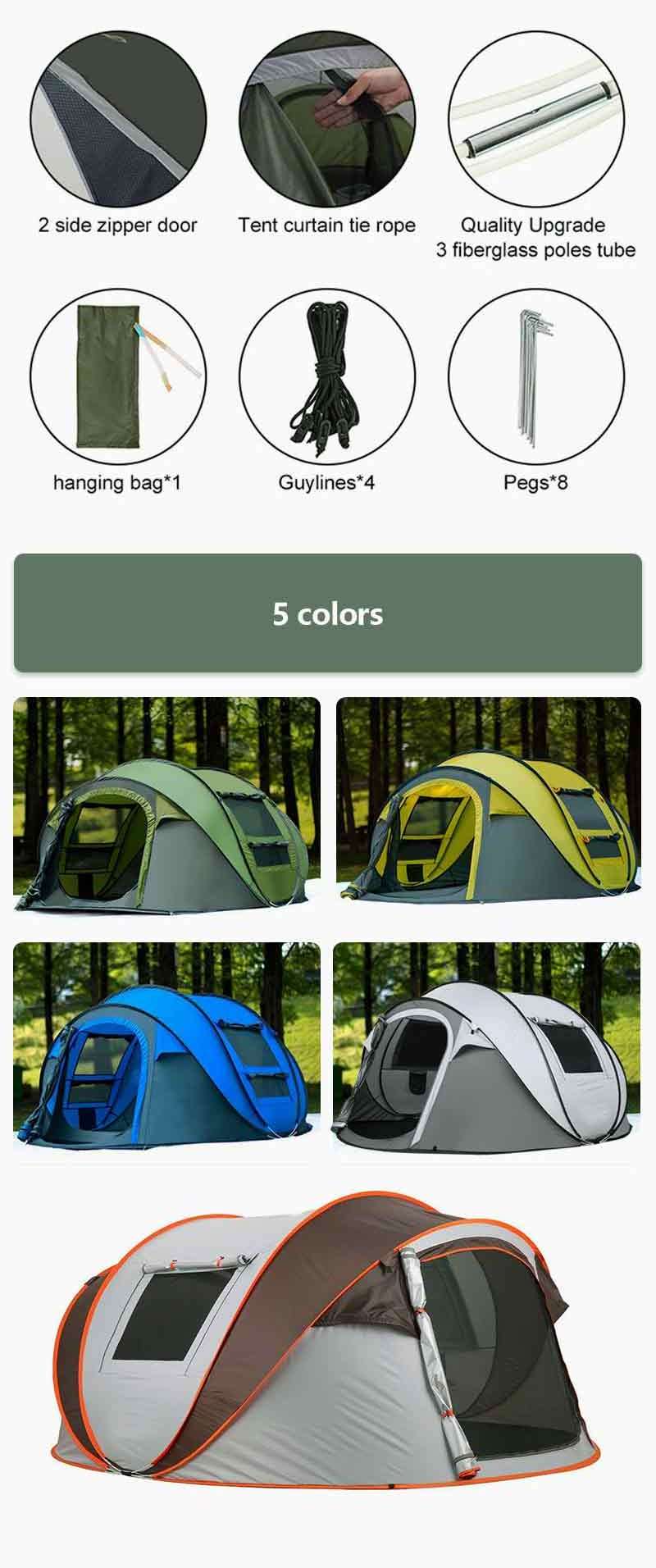 Hot Sales Small Waterproof Instant Open Outdoor Tents Automatic Pop Up Camping Tent 1-2 Persons