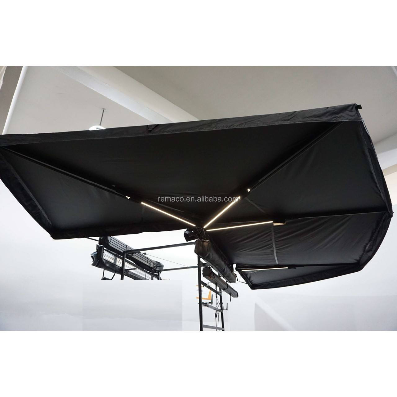 Remaco Outdoor Camping 600D Oxford Waterproof 360 Car Roof Top Side Shelter, Extended 270 Degrees Awning With LED Light