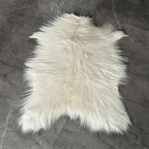 Natural White Color Goat Pelts Long Hair Goat Fur Skins with 15cm Fur