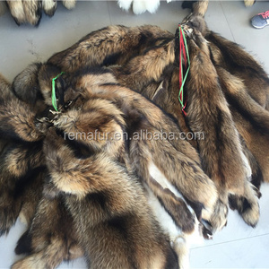 Natural Raccoon fur skins real Raccoon dog fur hide pelts high quality Chinese raccoon fur for hood