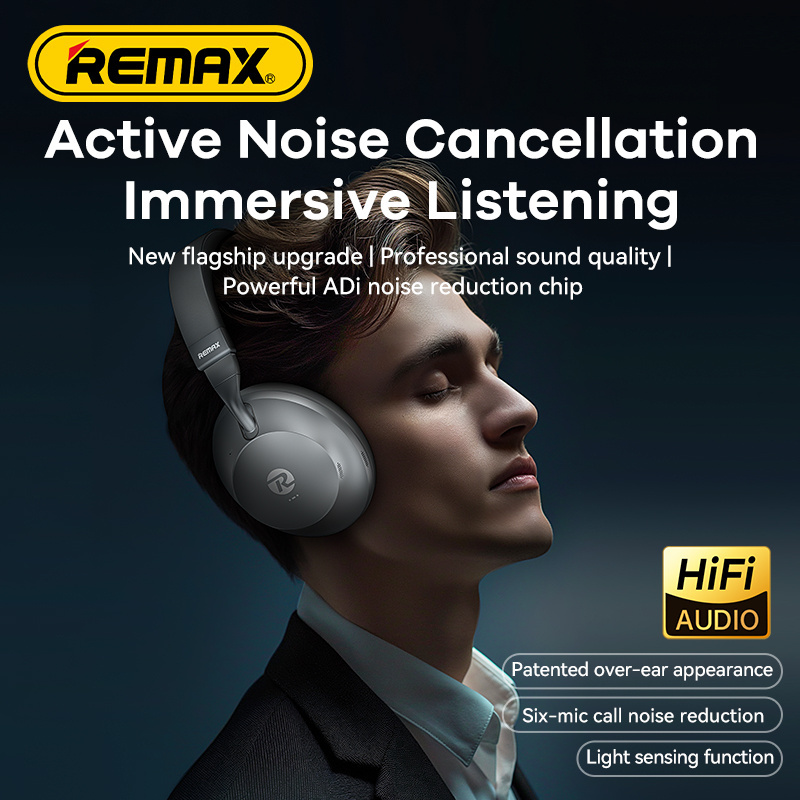 Remax Active Noise-Canceling Music Wireless Headset Rb-950Hb With Mic Stereo Sound Max Sport Waterproof Headphones