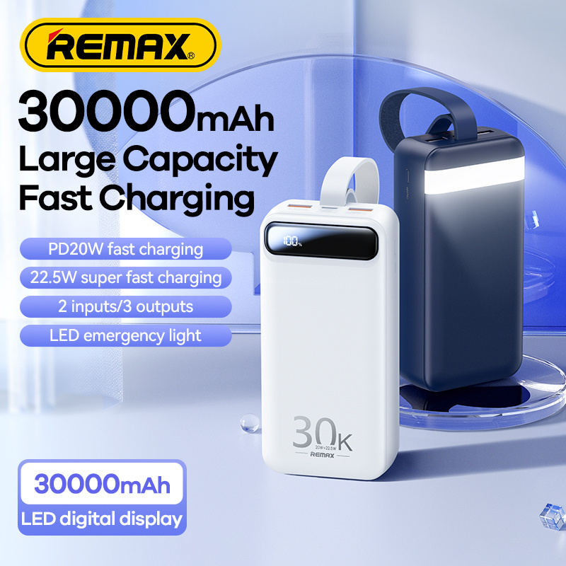 REMAX RPP-522 20W+22.5W PD+QC Powerbank 30000 mah Portable Smart Multi-compatible Fast Charging Power Bank 30000mah