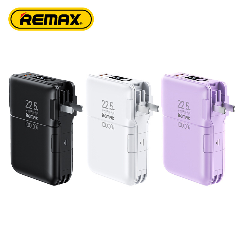 Remax RPP-670 20W+22.5W Multi-Compatible Cabled Charger Power Bank 10000Mah Smart Led Digital Display Powerbank