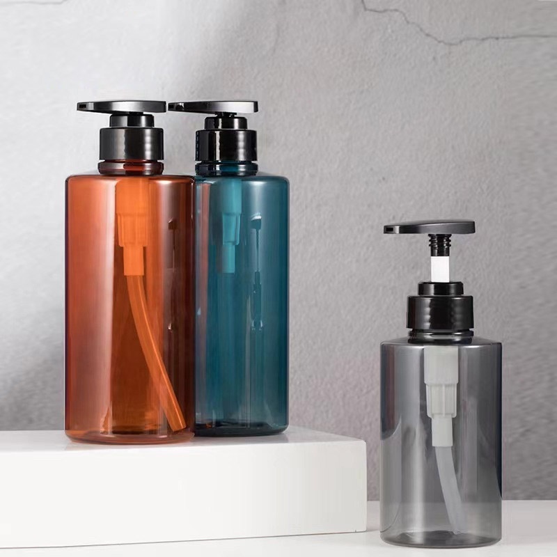 300ml 500ml amber blue grey plastic shampoo bottles shower gel bottles conditioner lotion bottle