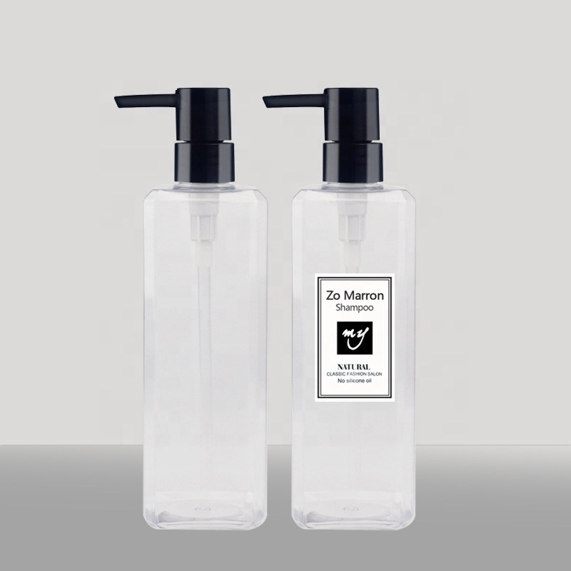 Luxury skincare plastic square cosmetic packaging bottle 500ml handwash and shampoo bottle body lotion pump bottle