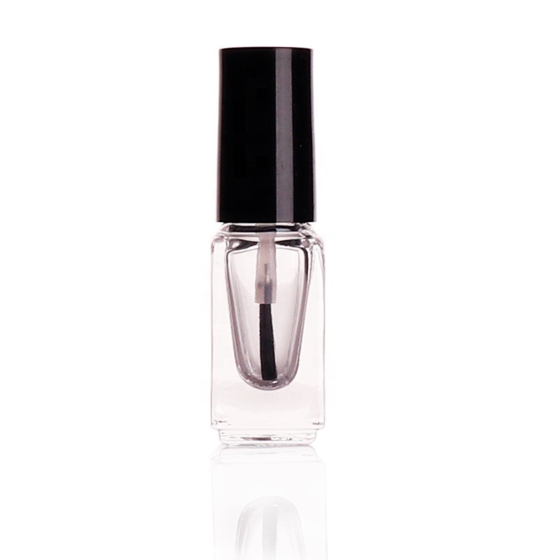 Wholesale high quality 5ml 10ml round square brush clear UV Gel Custom nail polish glass empty bottle