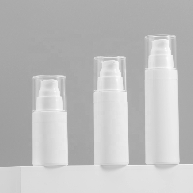 White serum bottle 5ml 10ml 15ml 30ml 50ml 80m airless lotion pump bottle cosmetic bottle with pump