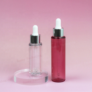 Straight cylinder 30ml 60ml skincare essential oil plastic bottle thick bottom 1oz 2oz lotion serum pump bottle