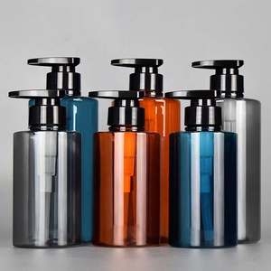 300ml 500ml amber blue grey plastic shampoo bottles shower gel bottles conditioner lotion bottle