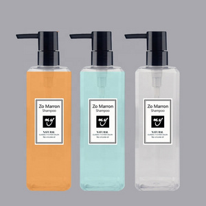 Luxury skincare plastic square cosmetic packaging bottle 500ml handwash and shampoo bottle body lotion pump bottle