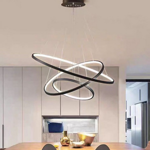 Aluminum acrylic  home vintage lighting indoor modern bedroom living room  led circle pendant light 3 ring led chandelier