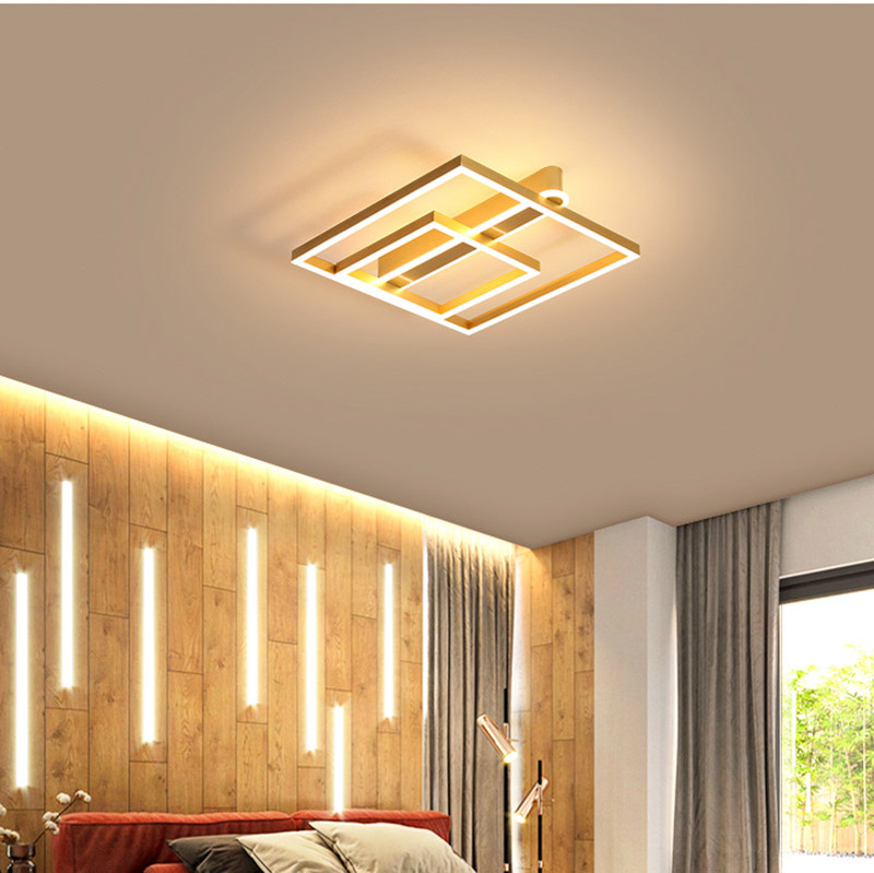 Universal geometric nordic chandelier led luxury for room ceiling light gold square acrylic led ceiling light modern