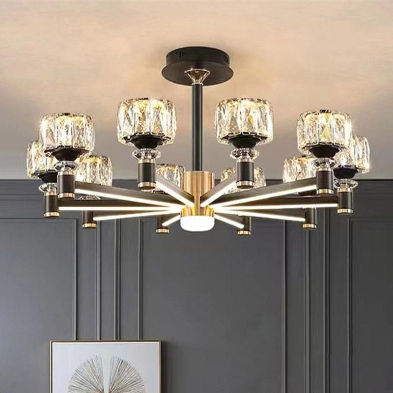 Nordic Ceiling Lamp Luxury Home Dining Room 6 Arms Lighting Crystal Chandelier Hotel Villa LED Chandelier Light