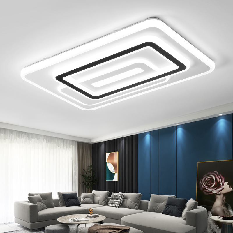 Acrylic black zhongshan club indoor hotel lobby european style modern ceiling light for living room