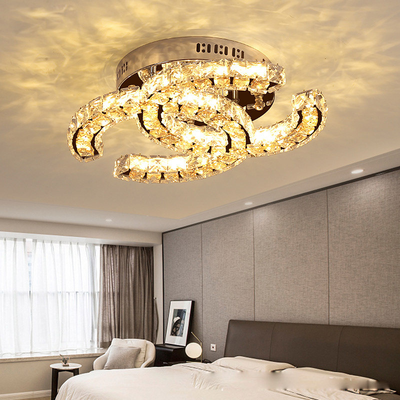 Double C Living room bed room lighting indoor lighting led modern led crystal ceiling light