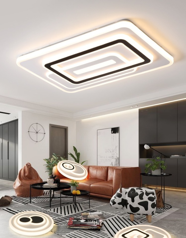 Acrylic black zhongshan club indoor hotel lobby european style modern ceiling light for living room