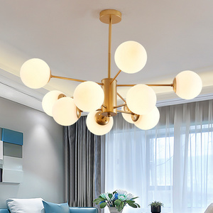 Hot selling nice design vintage indoor lighting chandeliers ceiling luxury modern white nordic glass ball pendant lights