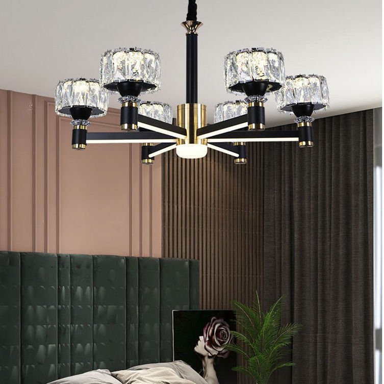 Nordic Ceiling Lamp Luxury Home Dining Room 6 Arms Lighting Crystal Chandelier Hotel Villa LED Chandelier Light