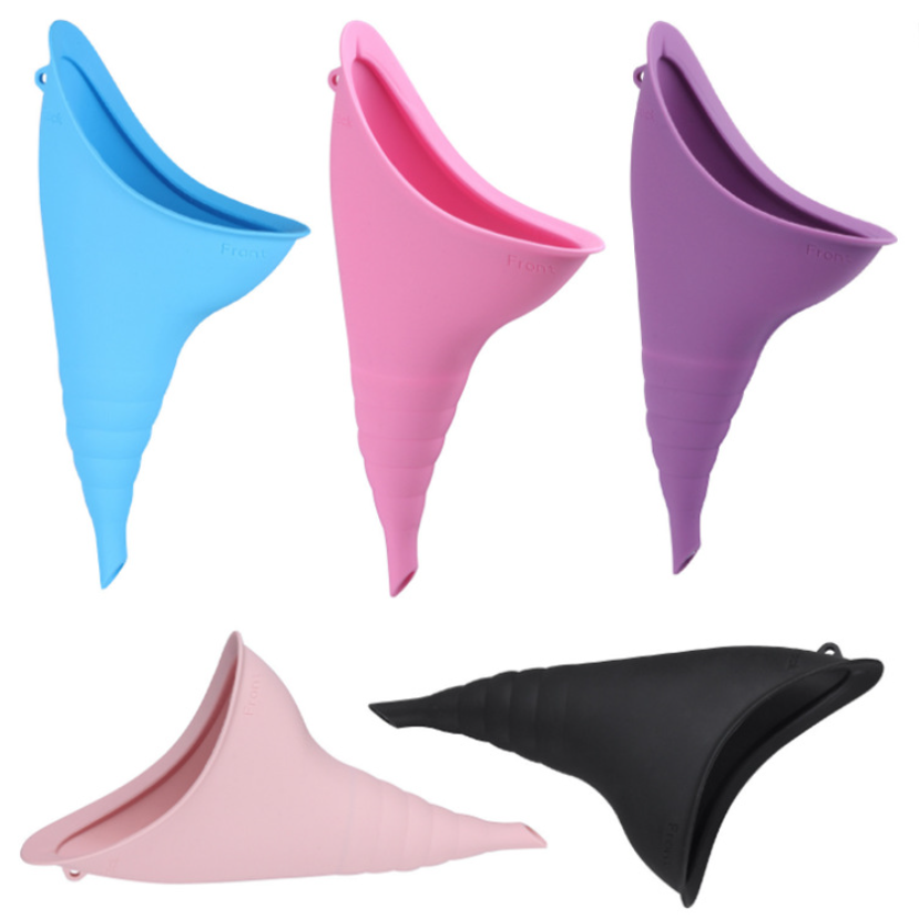 Custom Female Silicone She Pee Funnel Urinal Portable Urine Cup Pee Standing Up Reusable She Wiz for Camping Hiking