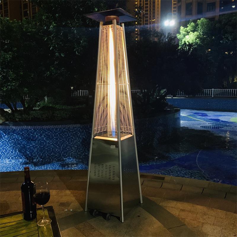 Hot selling LED pyramid patio heater flame patio heater glass tube garden heater