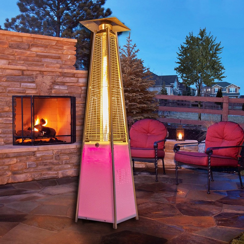 Hot selling LED pyramid patio heater flame patio heater glass tube garden heater