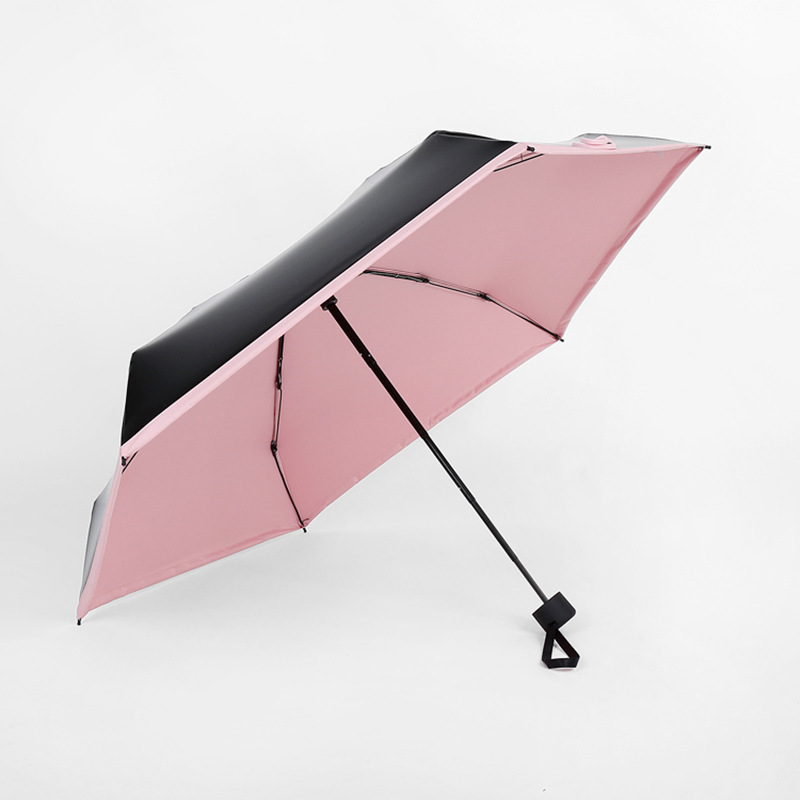 Mini and Light Umbrella 5 Folding Compact Pocket Travel Anti-UV Parasol Umbrella Windproof Travel Umbrella