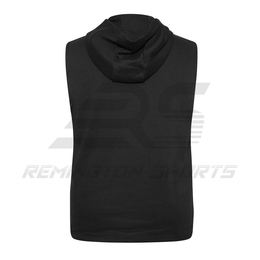 Wholesale 100% Cotton Men Zipper Hoodie Without Sleeve Hot Sale Tank Top With Hoodie Zipper Sleeveless Hoodie Tank Top Vest