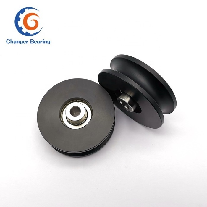 OD40/50/60/80/90/115MM plastic nylon/POM sheave pulley for cable/rope/gym as per your drawing with inner ring extended