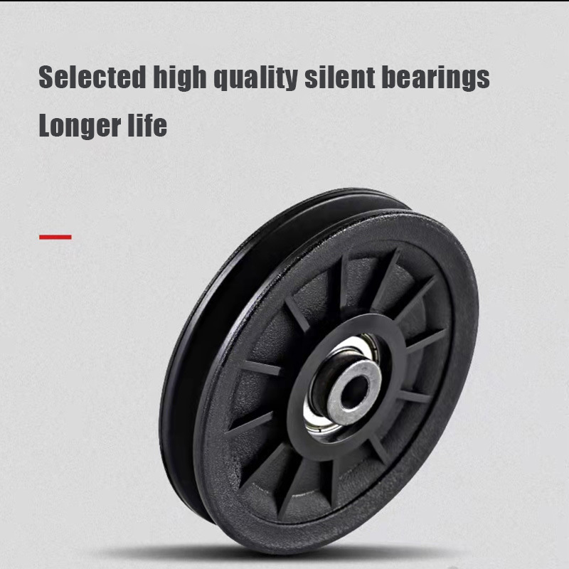 OD50mm 60mm 88mm 115mm 158mm Plastic Gym Pulley System Wheel Ultra-Quiet Nylon Pulley with Bearing