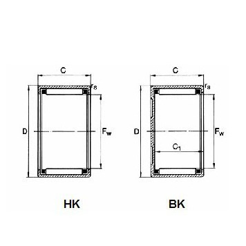 HK1210 HK1212 HK1312 BK1210 BK1312 Full Complement Drawn Cup drawn cup needle roller bearing