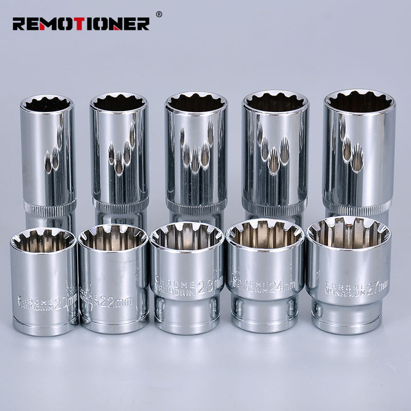 Hardware Tools 12 Angle Extension Multi-size 10mm Socket Universal Wrench 8-32mm Deep Socket Adapter Set