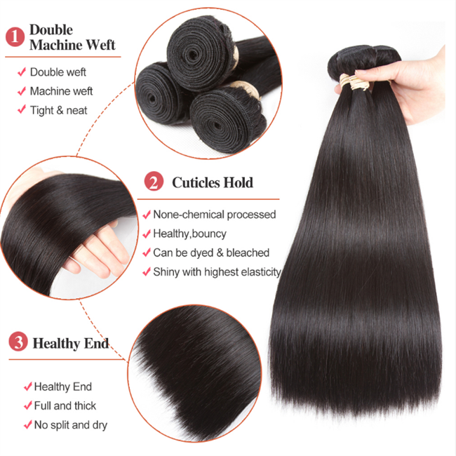 Virgin Cuticle Aligned Hair , Raw Cambodian Hair Vendor Wholesale Free Sample Hair Bundles