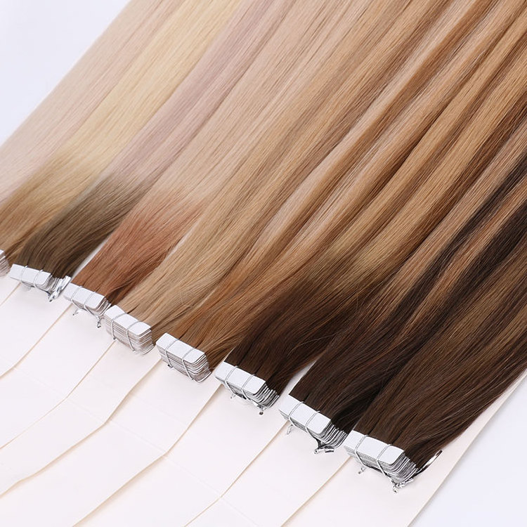 Luxurious Balayage Full Cuticle Russian Remy Invisible Tape In Hair Extensions 100% Human Hair