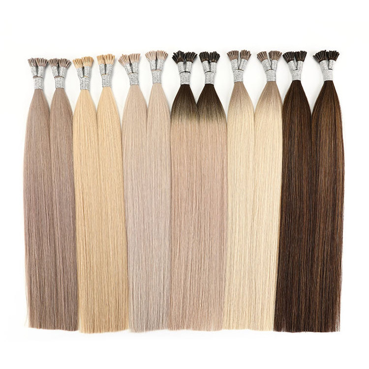 I Tip Hair Private Label Luxury Double Drawn European Russian Remi Keratin I Tip Human Hair Extensions